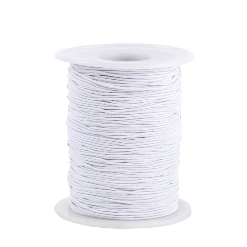 Senkary 0.8 mm Elastic String Cord Stretchy Bracelet String Beading Thread for Jewelry Making and Bracelet Making, 109 Yards, White - Image 1